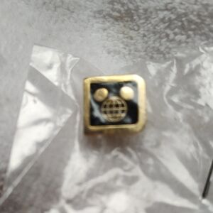 Gold and Black Square Pin